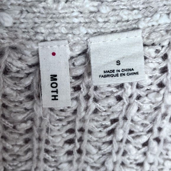 Anthropologie Moth knit sweater S small wool blend chunky v-neck zip - Picture 5 of 6